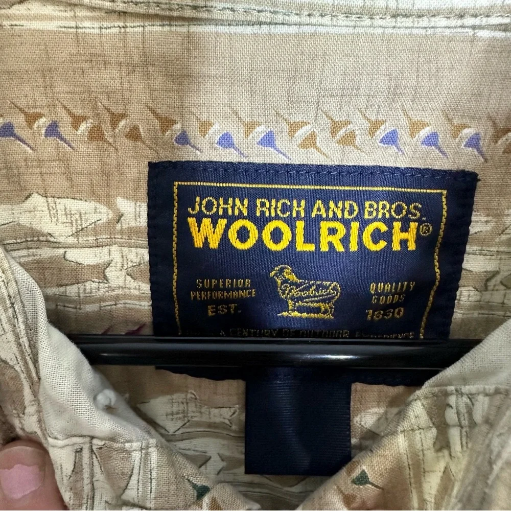 Vintage Woolrich Men’s Large‎ Short Sleeve Fish Lure Hawaiian Button Shirt